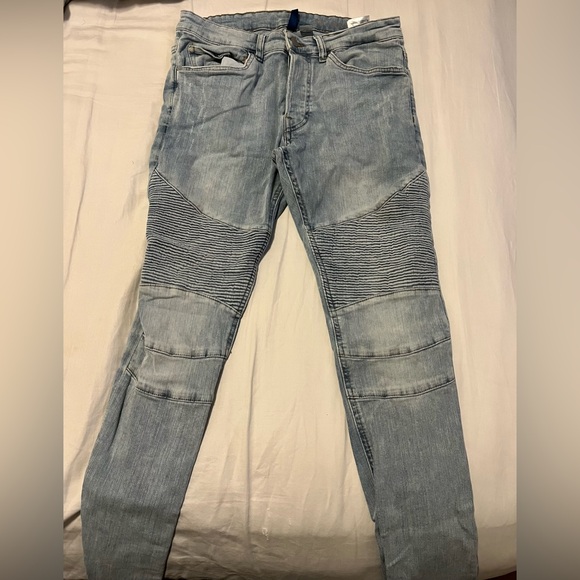 Men’s Denim Biker Jeans - Picture 6 of 10